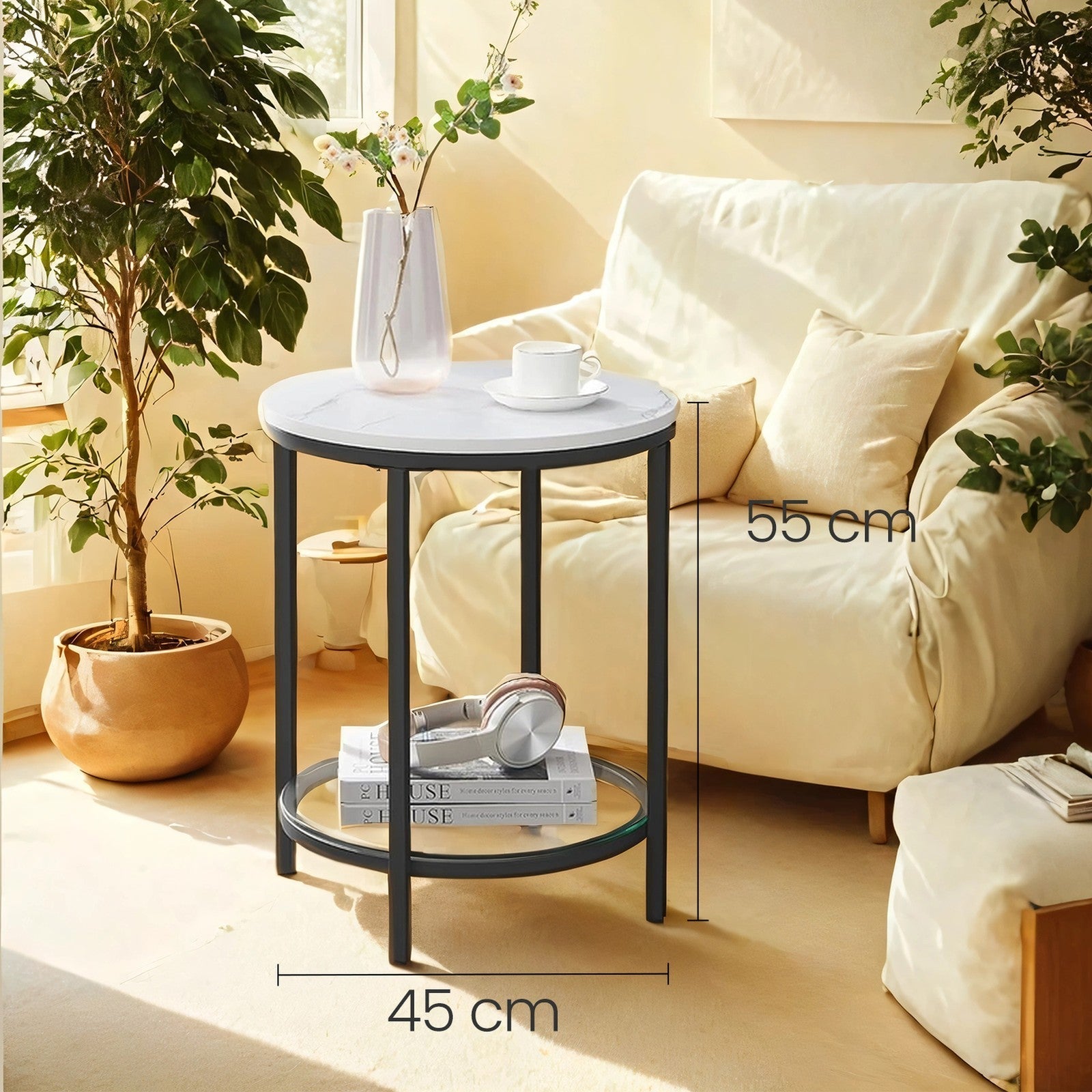 2-Tier Side Table - Particleboard - Modern Minimalist