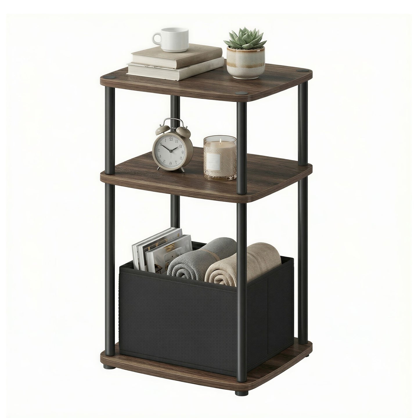 Superfast Toolless Assembly - Wood and Steel - Natural Walnut