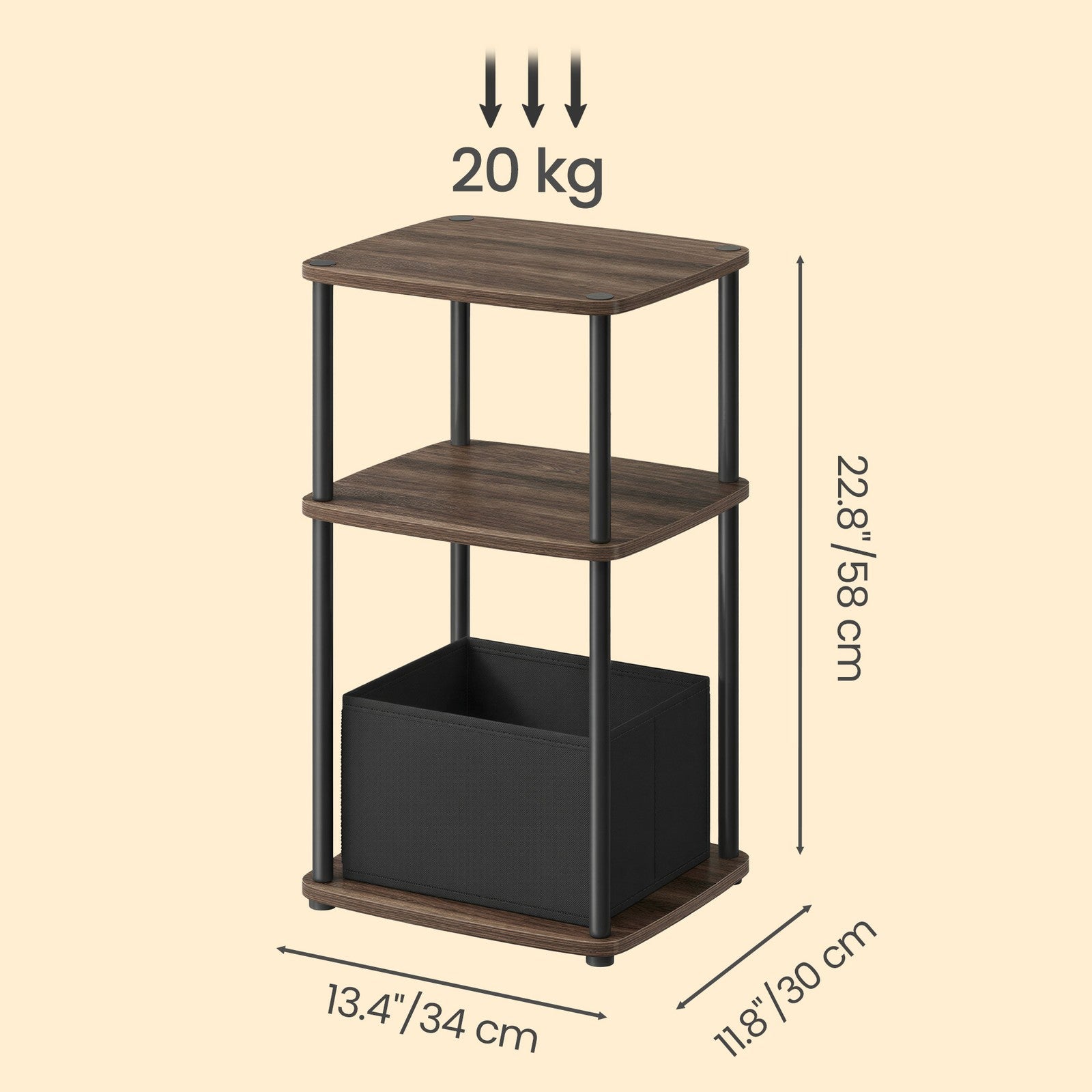 Superfast Toolless Assembly - Wood and Steel - Natural Walnut