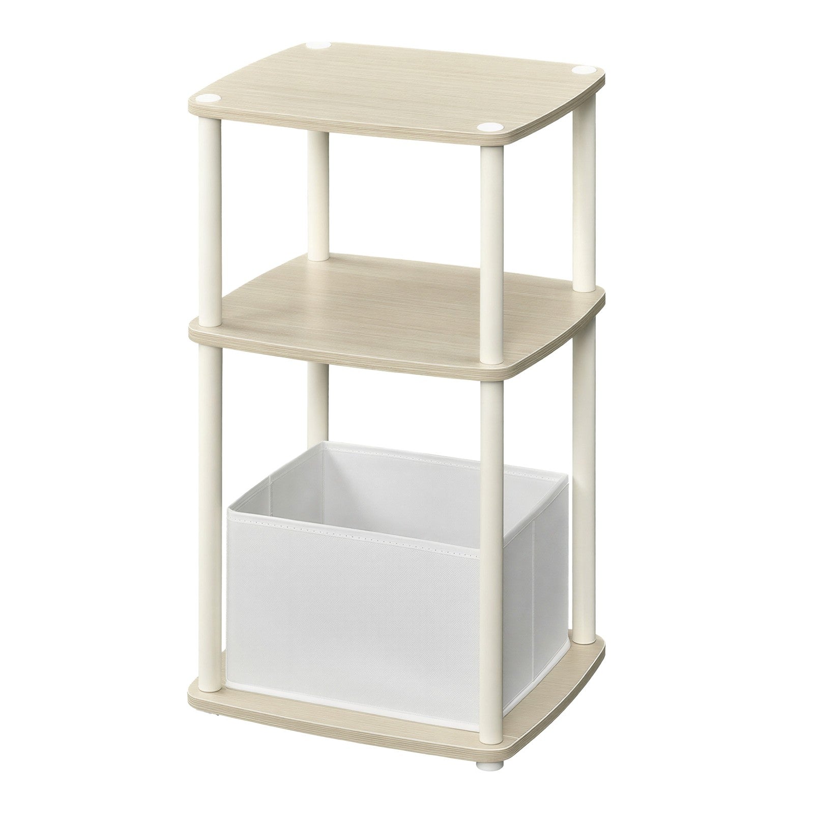 Superfast Toolless Assembly, Side Table - Wood and Steel - Beige