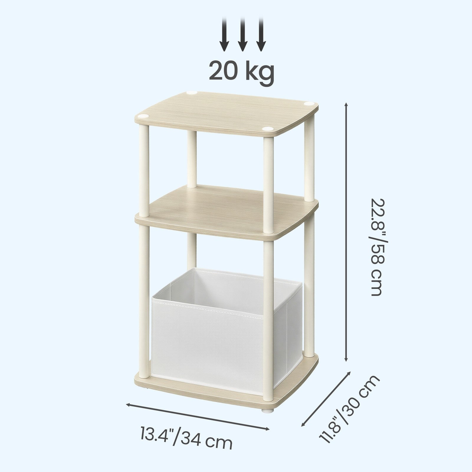 Side Table - Superfast Toolless Assembly - Wood and Steel