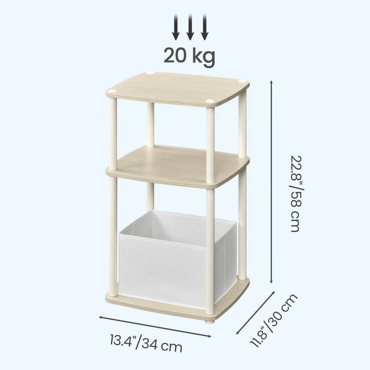 Side Table - Superfast Toolless Assembly - Wood and Steel