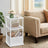 3-Tier Side Table - Fabric - Snow White - Toolless Assembly