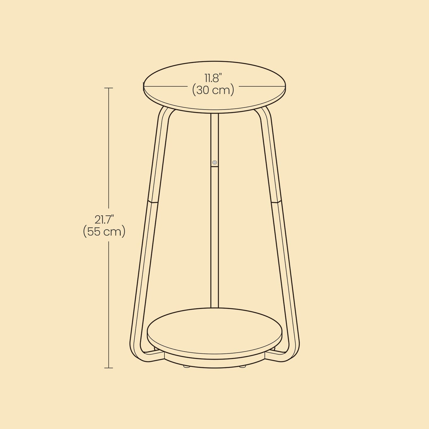 Round Side Table - Particleboard - Marble White