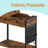 Slim Side Table - Wood - Rustic Brown and Black - Integrated Charging Station and Storage