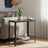 Narrow Side End Table - Iron - Rustic Brown