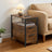 Narrow End Table - Wood - Rustic Brown - Featuring Charging Station and 2 Drawers