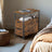 Narrow End Table - Wood - Rustic Brown - Featuring Charging Station and 2 Drawers