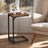 C-Shaped Sofa Table - Metal Frame - Rustic Brown and Black - Versatile End Table for Living Room and Bedroom