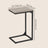 C-Shaped Sofa Table - Steel and Wood - Greige - with Metal Frame