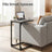 C-Shaped Sofa Table - Steel and Wood - Greige - with Metal Frame