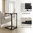 C-Shaped Sofa Table - Steel and Wood - Greige - with Metal Frame
