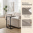 C-Shaped Sofa Table - Steel and Wood - Greige - with Metal Frame