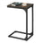 C-Shaped Sofa Table - Steel and Wood - Chestnut Brown