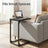 C-Shaped Sofa Table - Steel and Wood - Chestnut Brown