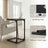 C-Shaped Sofa Table - Steel and Wood - Chestnut Brown