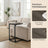 C-Shaped Sofa Table - Steel and Wood - Chestnut Brown