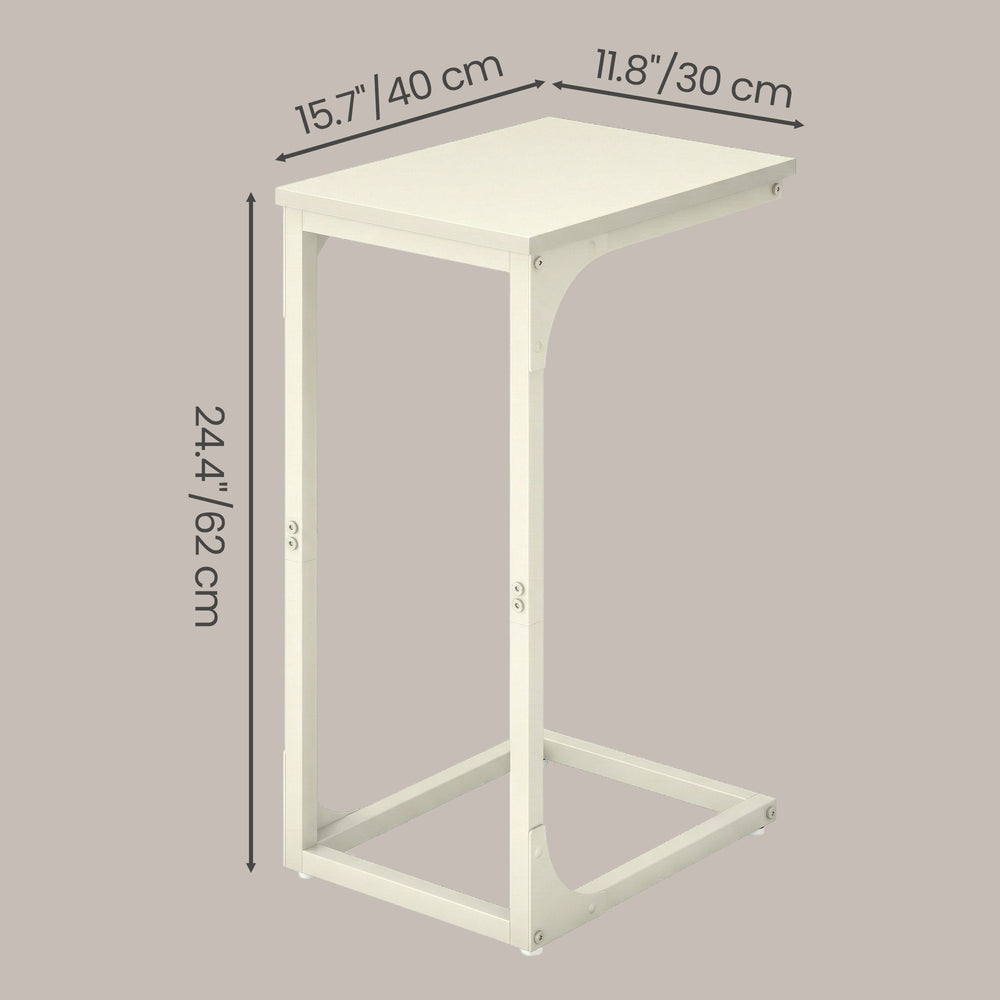 C-Shaped Sofa Table - Steel and Wood