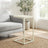 C-Shaped Sofa Table - Steel and Wood - White - with Metal Frame