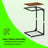 C-Shaped Sofa Table - Metal Frame - Rustic Brown and Black - Versatile End Table for Living Room and Bedroom
