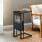 C-Shaped Side Table - Wood - Ebony Black - Features Fabric Storage Bag and Swivel Castors