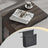 C-Shaped Side Table - Wood - Ebony Black - Features Fabric Storage Bag and Swivel Castors