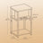Slim Side Table - Wood - Rustic Brown and Black - Features Charging Station with 2 AC Outlets and 2 USB Outlets