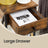 Bedside Table - Wood - Rustic Brown and Black - Tall Design with Drawer and Storage Shelf