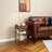 Nightstand - Wood - Rustic Brown and Black - Space-Saving with Drawer and 2 Storage Shelves