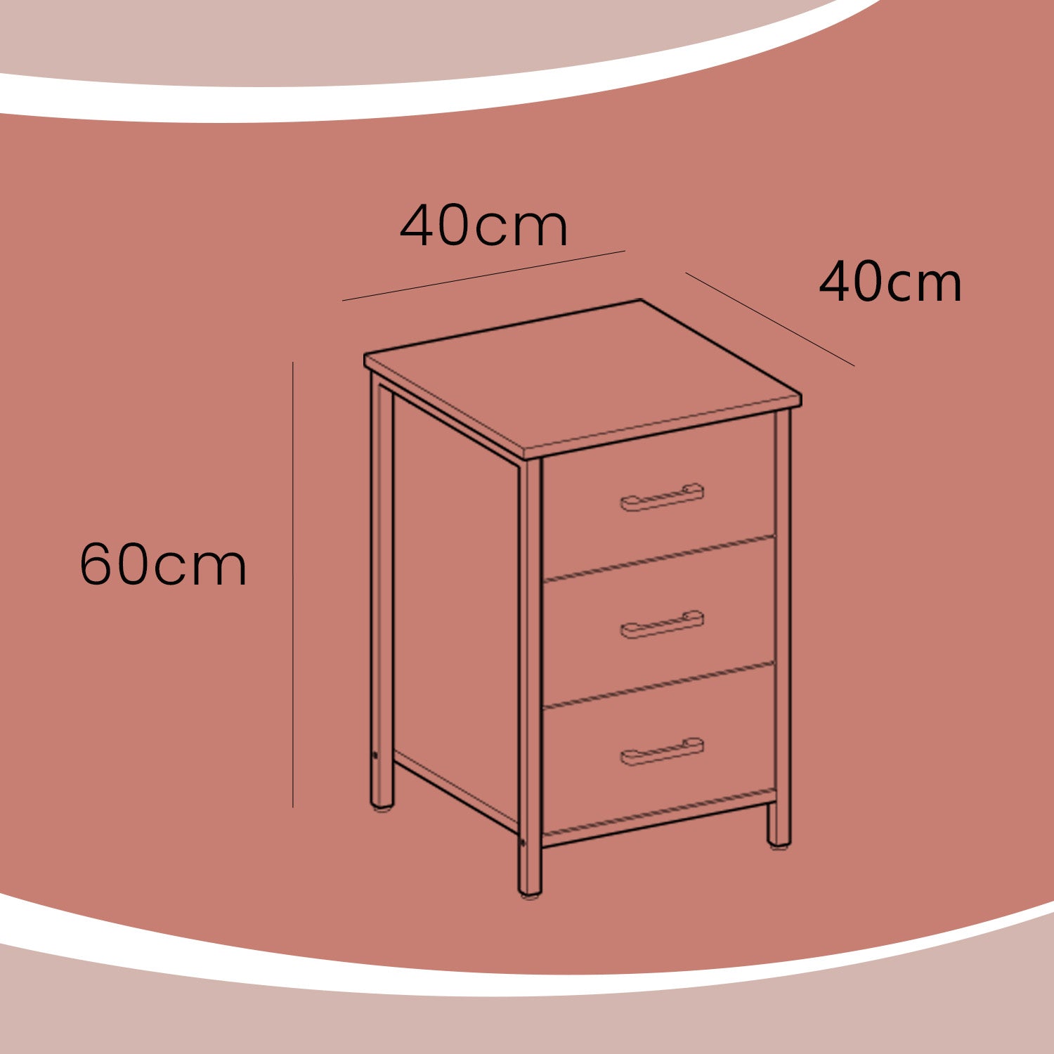 Nightstand - Wood - Rustic Brown and Black