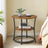 End Table - Wood - Rustic Brown and Black - 2-Tier Design for Small Spaces