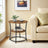 End Table - Wood - Rustic Brown and Black - 2-Tier Design for Small Spaces