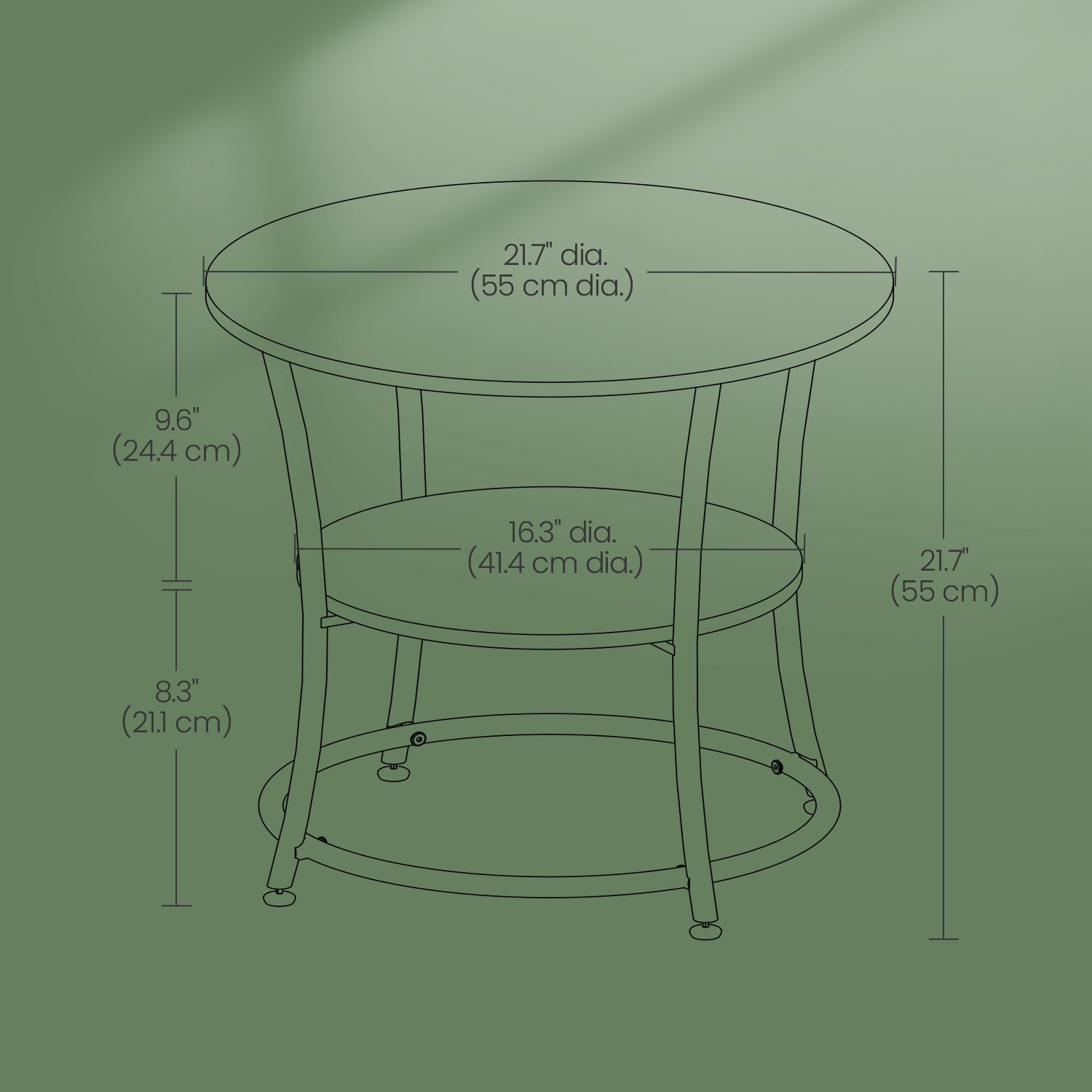 End Table - Wood - Rustic Brown and Black - 2-Tier Design for Small Spaces