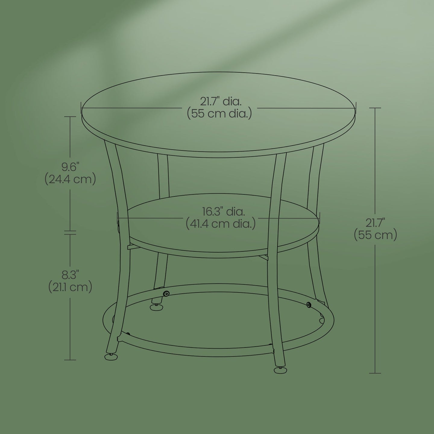 End Table - Wood - Rustic Brown and Black - 2-Tier Design for Small Spaces