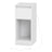 Nightstand - Wood - Cloud White - Slim Design with Charging Station and LED Light