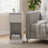 Nightstand - Wood - Cloud White - Slim Design with Charging Station and LED Light