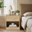 Bedside Table - Wood - Classic White - Features Drawer and Open Compartment
