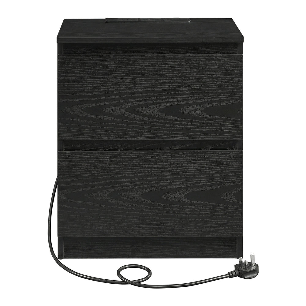Nightstand with Charging Station - 35L - Particleboard - 2 AC Outlets