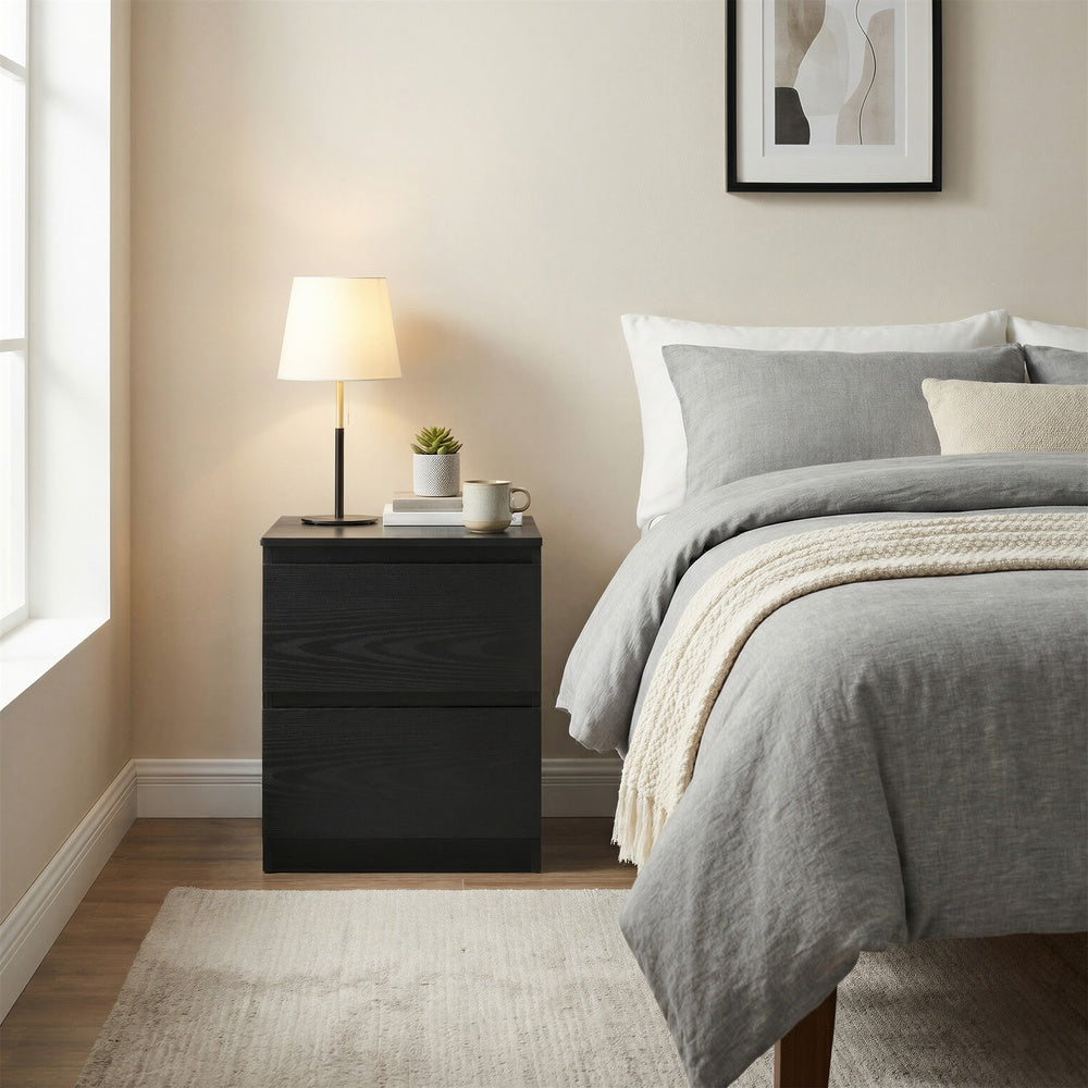 Nightstand with Charging Station - 35L - Particleboard - 2 AC Outlets