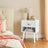 Bedside Table - Solid Wood - Ebony Black - Storage Drawer and Open Shelf