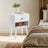 Bedside Table - Solid Wood - Ebony Black - Storage Drawer and Open Shelf