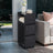 Narrow Side Table - Wood - Black - 2 Drawers and Open Compartment for Flexible Storage