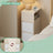 Narrow Side Table - Wood - Beige - 2 Drawers and Open Compartment