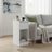 Bedside Tables - Wood - Cloud White - Set of 2 with Charging Station and LED Light
