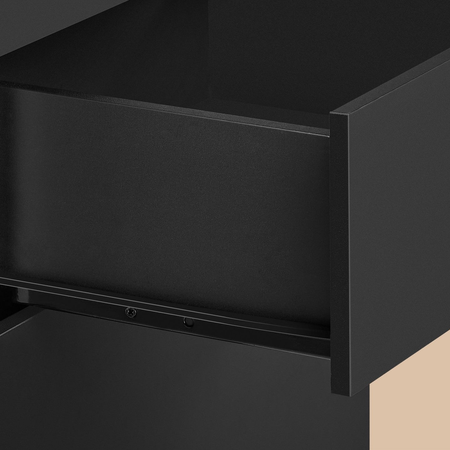 Nightstand - MDF - Matte White - 3 Storage Drawers