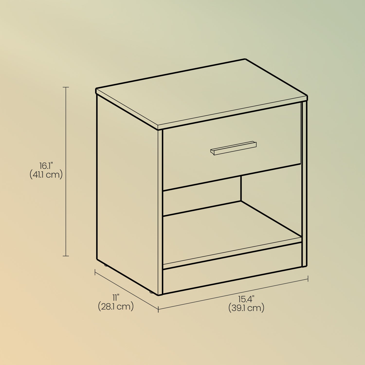 Nightstands - Wood - Brown - Set of 2 with Drawer and Open Compartment
