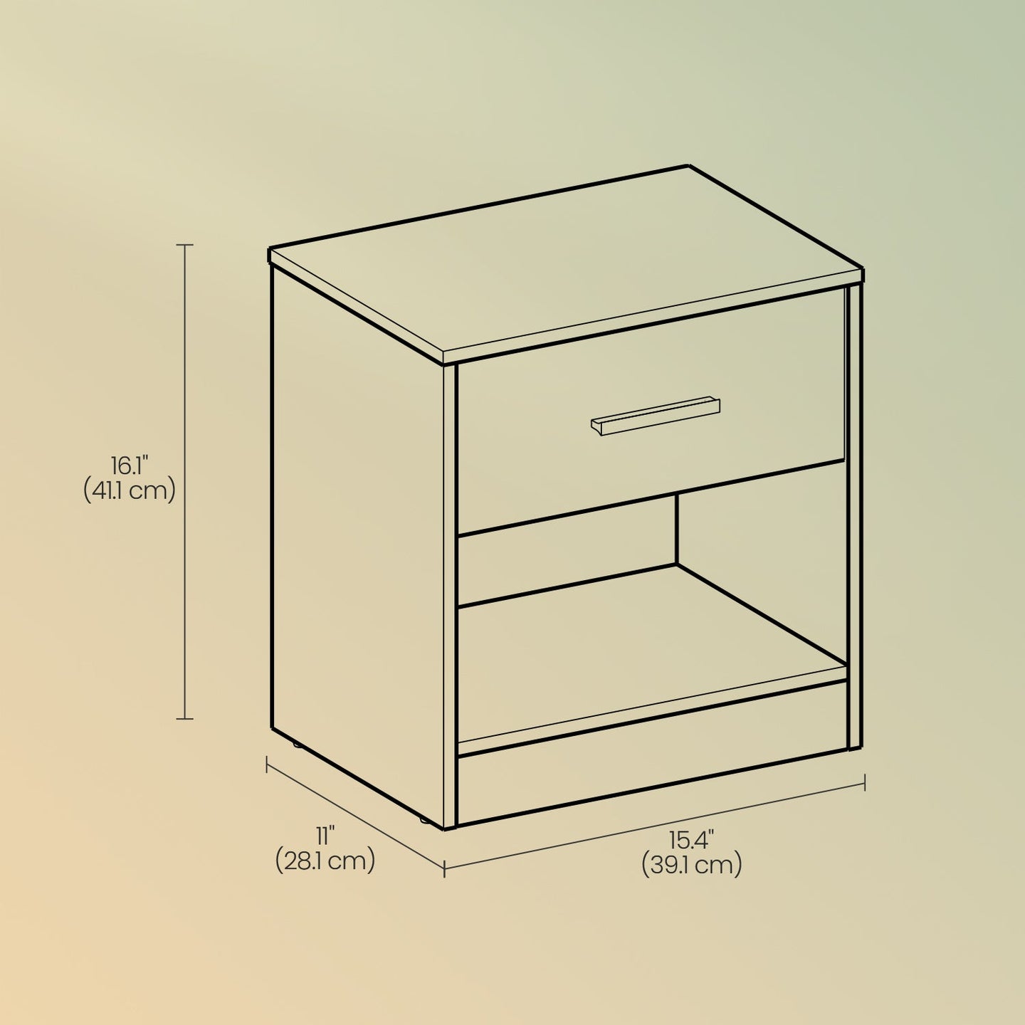 Nightstands - Wood - Brown - Set of 2 with Drawer and Open Compartment