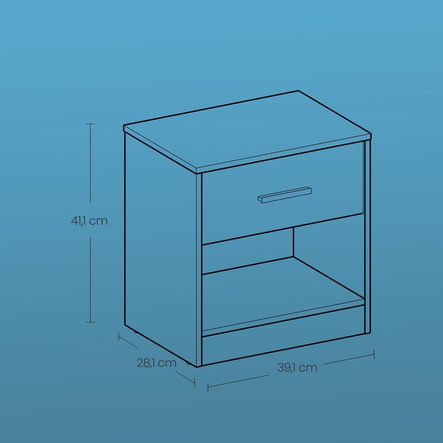 Nightstands - Wood - Brown - Set of 2 with Drawer and Open Compartment