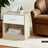 Nightstands - Wood - Black - Set of 2 with Drawer and Shelf