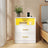 Set of 2 Bedside Tables - 30L - Solid Wood Legs - LED Lights